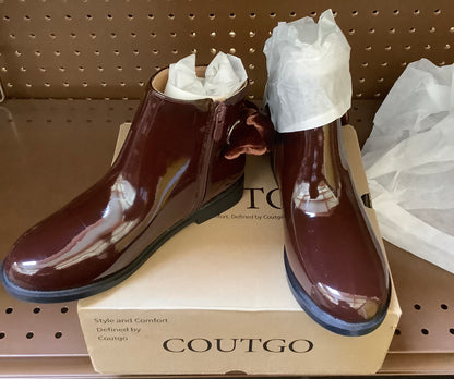 Girls Size 13-Coutgo Girls Ankle Boots Kids Bow Chunky Low Heel
Side Zipper Dress