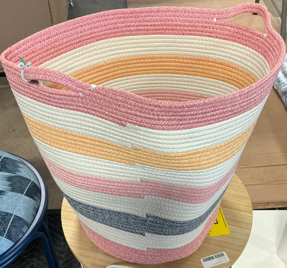 Extra Large Striped Coiled Rope Kids' Storage Bin - Minor Cosmetic Damage (see pictures) - FOR PICKUP ONLY