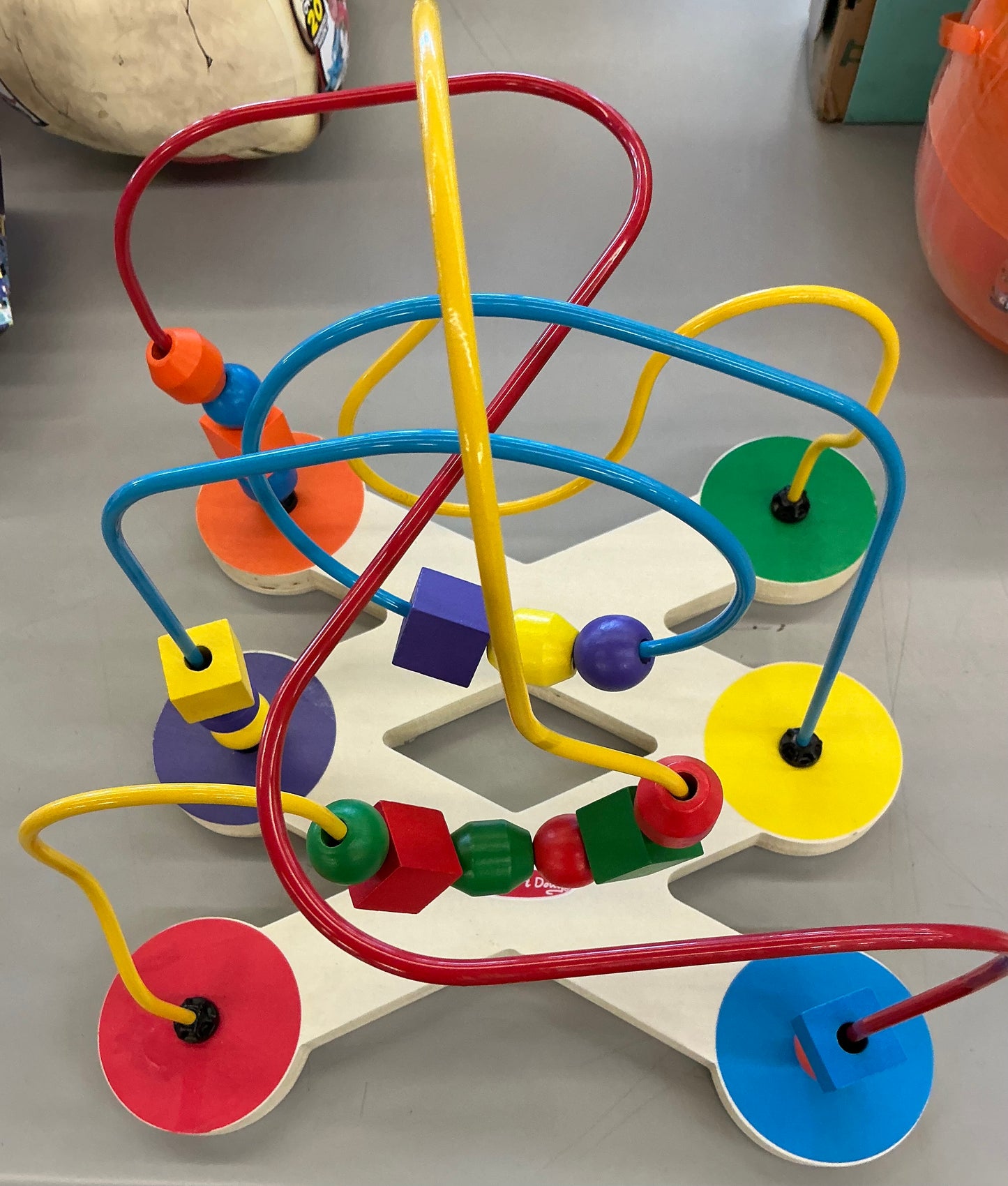 Melissa & Doug Classic Bead Maze - Wooden Educational Toy: Activity Play Center, Shapes & Colors, Metal & Plywood - Open packaging