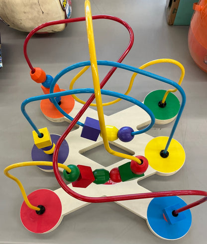Melissa & Doug Classic Bead Maze - Wooden Educational Toy: Activity Play Center, Shapes & Colors, Metal & Plywood - Open packaging