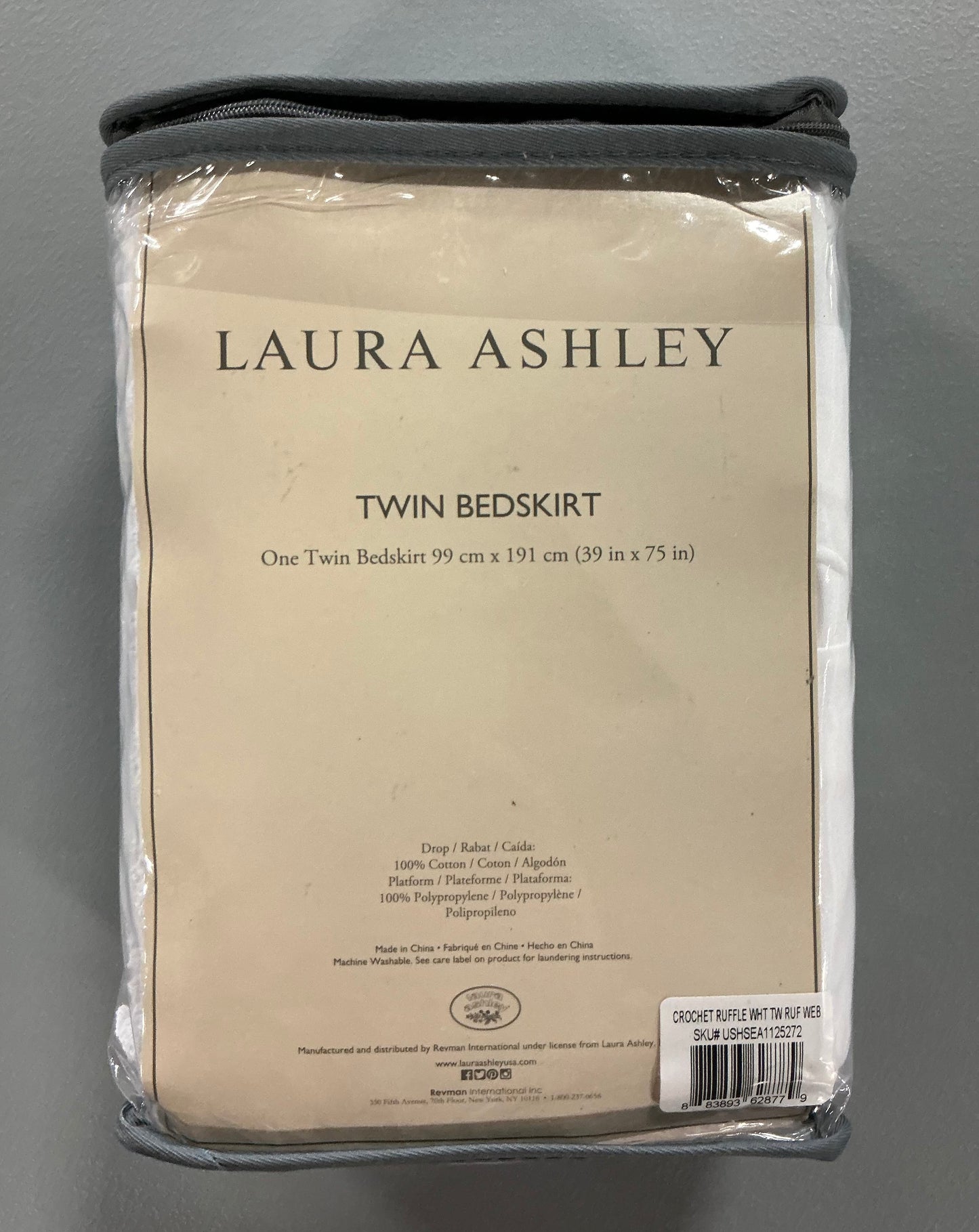 Laura Ashley Crochet Riffle Bedskirt - White - Twin