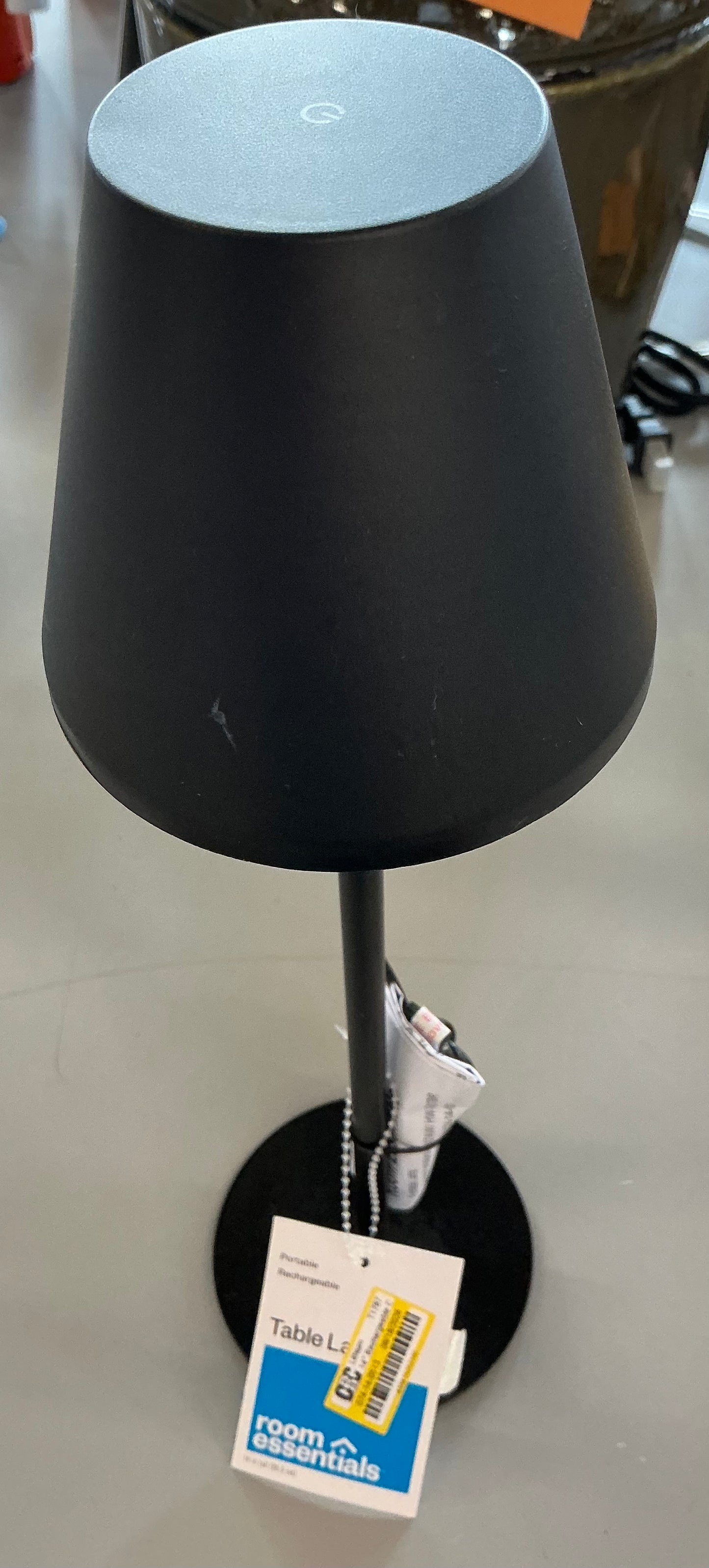 14” Rechargeable Portable Table Lamp - Black - Room Essentials - Out of Box, Minor Cosmetic Damage (see pictures) - FOR PICKUP ONLY