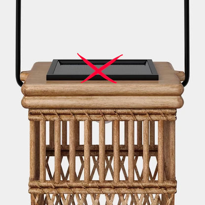Open Weave Battery/Solar LED Small Outdoor Lantern Beige - Threshold™ - MISSING LED SOLAR LAMP (see pictures) - May Have Minor Shipping Damage