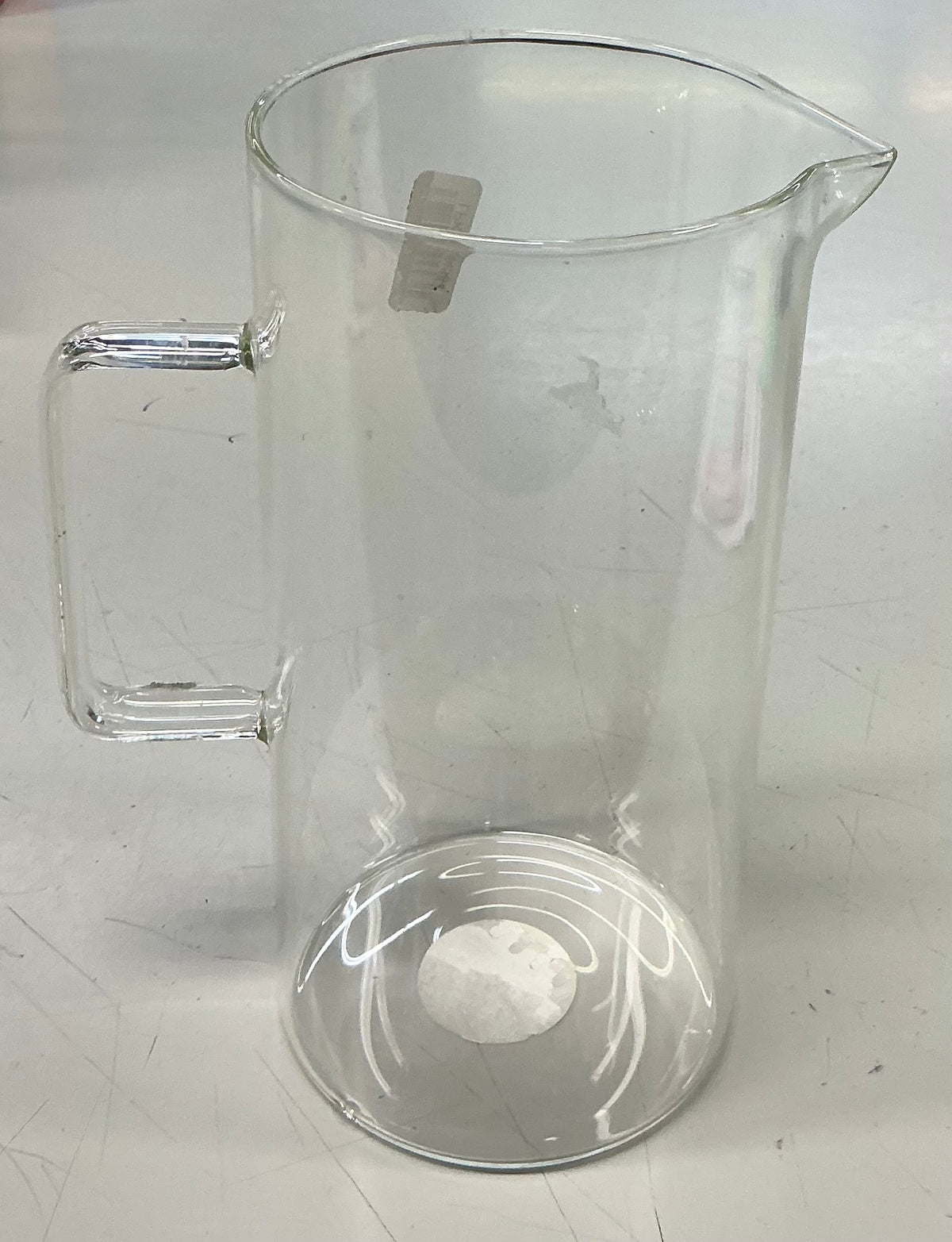 THRIFTY 70 - 84.5 fl oz Glass Beverage Pitcher - MISSING Wood Lid (see pictures )- Threshold™: Dishwasher-Safe, Cadmium-Free, Cold Drink Server Open Box - USED (See Pictures)- FINAL SALE- NO RETURNS - AS IS