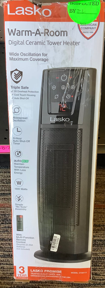 Lasko Ceramic Tower Heater with Remote: Portable Indoor Space Heater, Programmable Timer, Adjustable Thermostat,
1500W