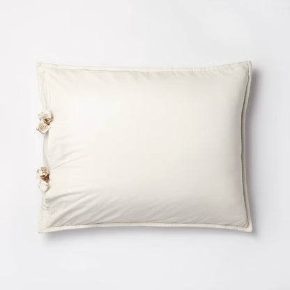 1 Standard Lofty Cotton Slub Woodblock Print Floral Quilt Sham - White/Mauve – Threshold™ designed with Studio McGee: OEKO-TEX Certified
