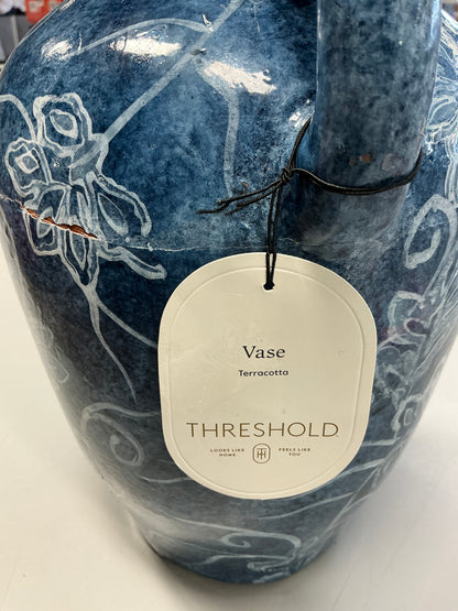 11.5" Painted Short Neck Decorative Vase Terracotta - Threshold™ - Minor Cosmetic Damage from Shipping (see pictures)