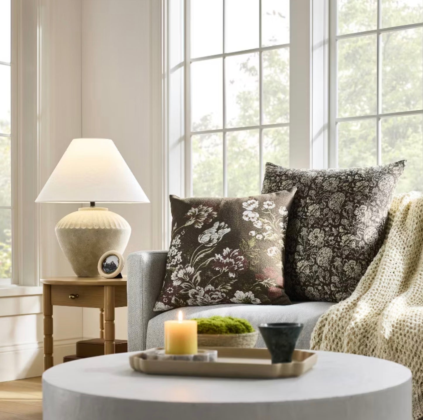 Ceramic Table Lamp - Tan - Threshold™ designed with Studio McGee - Out of Box - Minor Cosmetic Damage from Shipping (see pictures ) - FOR PICKUP ONLY