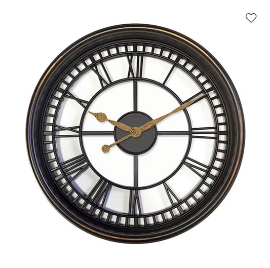 Westclox 20" Round Roman Numeral Wall Clock - Out of Box (see pictures) - Batteries not included