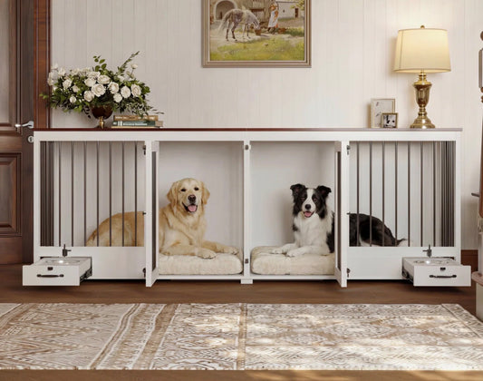 THRIFTY 70 - Large Dog Crate And Divider - Open Box - USED/DAMAGED, MISSING BARS (See Pictures)- FINAL SALE- NO RETURNS - AS IS