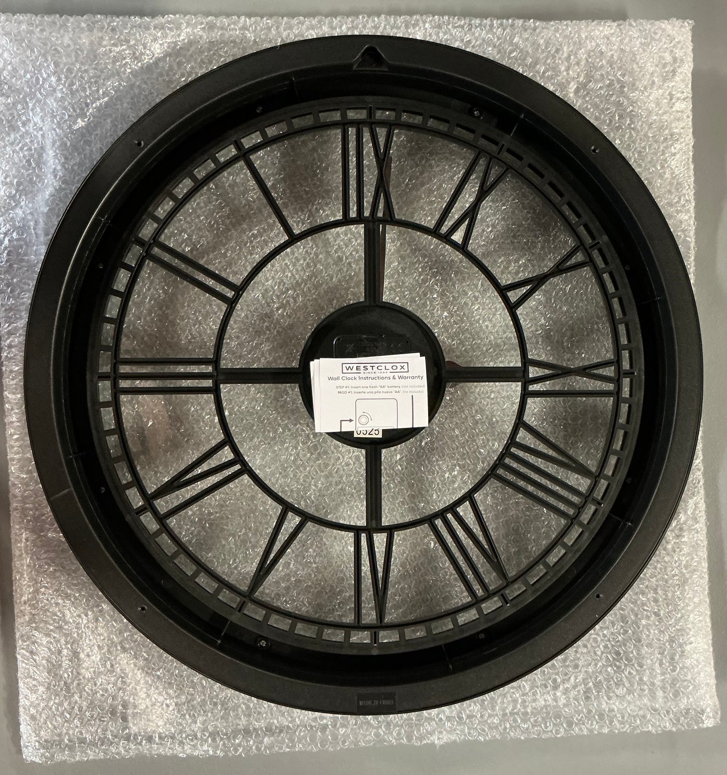 Westclox 20" Round Roman Numeral Wall Clock - Out of Box (see pictures) - Batteries not included