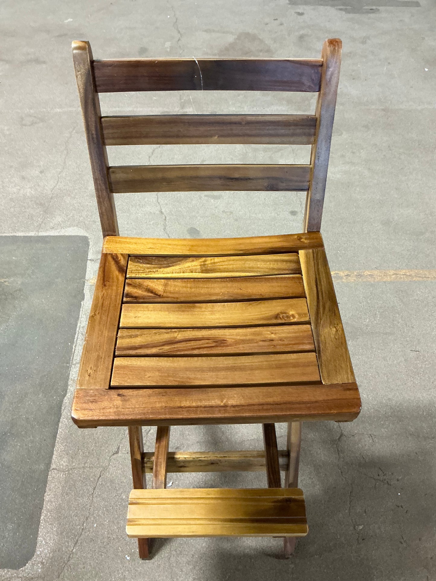 Tundra Acacia Wood Folding Patio Bar Chair - Natural - Out of Box - FOR PICKUP ONLY