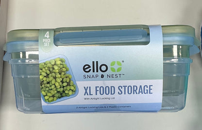 Ello Snap and Nest 2pk Plastic Meal Prep Gallon Food Storage Container Set - Damaged (See Pictures)