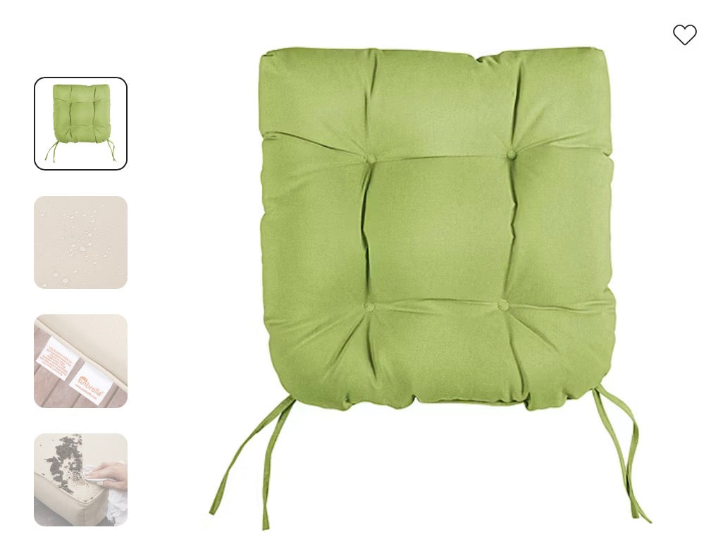 Mozaic Company Tufted U-Shaped Solid Seat Cushion (19”x19”x3”)