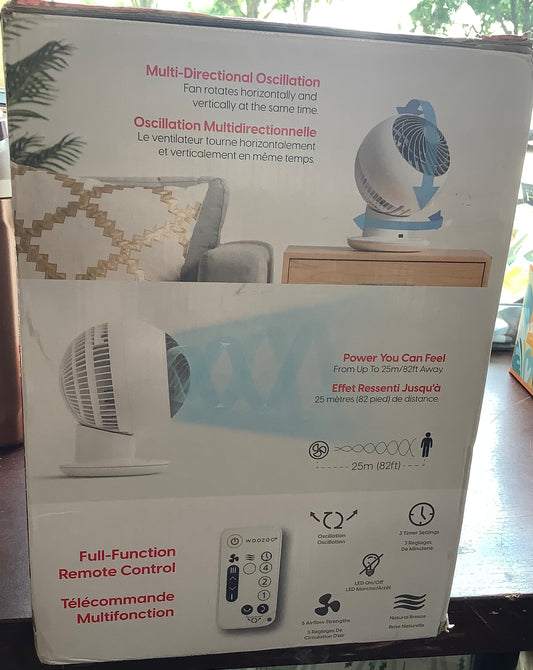 IRIS USA WOOZOO Fan with Remote, Oscillating Fan, Desk Fan, Table Air Circulator, Globe Fan, Fan for Bedroom, 5
Speeds, White