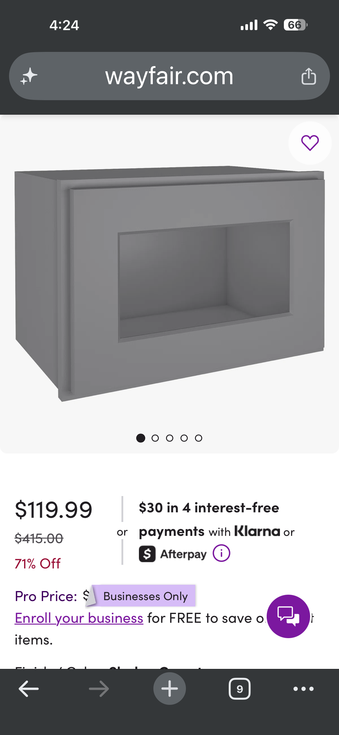 Wall Cabinet Set of 2, Gray Color, Glass not included