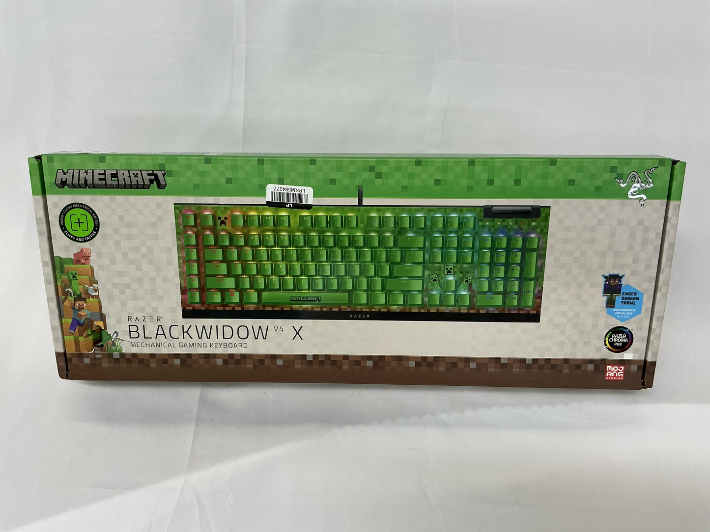 Razer BlackWidowV4 X Gaming Keyboard Green Switch - Minecraft Edition