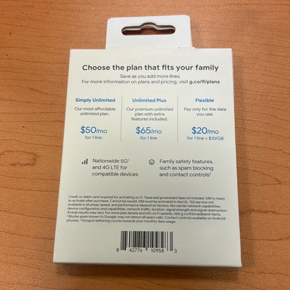 Google Fi Wireless Sim Kit Phone Plan