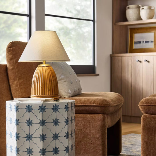 THRIFTY 70 - Woven Table Lamp - Threshold™ designed with Studio McGee - Out of Box - Damage from Shipping (see pictures) - FINAL SALE- NO RETURNS - AS IS- FOR PICKUP ONLY