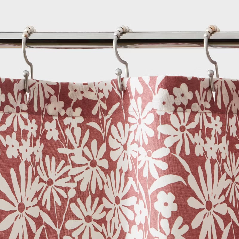 Fabric Floral Shower Curtain Mauve - Room Essentials™