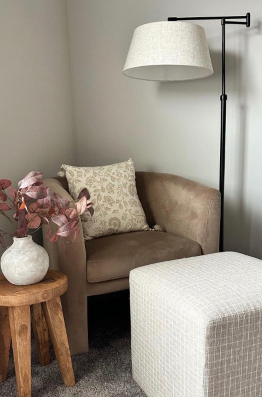 58.5"x17" Traditional Oil Rubbed Swing Arm Floor Lamp Brown - Adjustable, Linen Shade, Metal Body - Out of Box - Minor Cosmetic Damage (see pictures) - FOR PICKUP ONLY