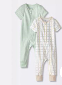 Baby 2pk Striped Grid NB-0M