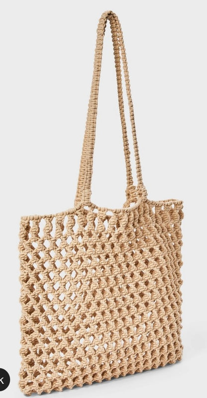 Crochet Shopper Market Tote Handbag