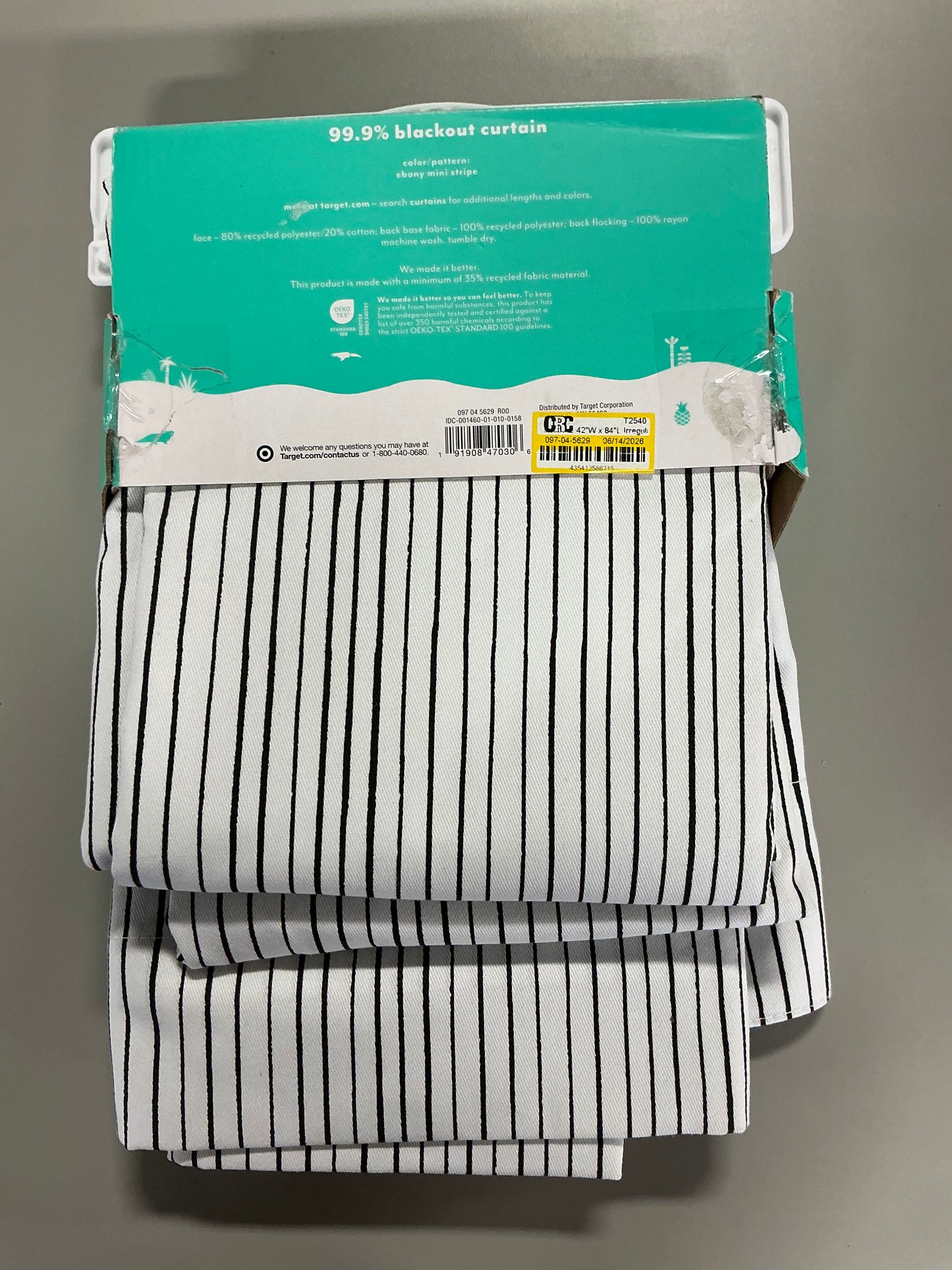 Blackout Window Curtain Panel - 1 PANEL - May Have Some Damaged Packaging/No packaging (see pictures) - 42”x84”