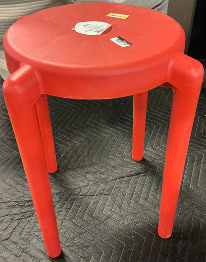 Round Accent Patio End Table - Red - Minor Cosmetic Damage (see pictures) - FOR PICKUP ONLY