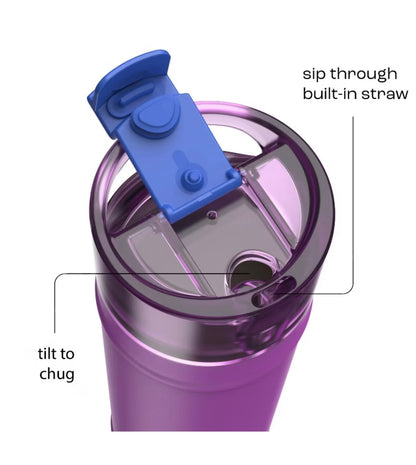 Bubba 24 fl oz Stainless Steel with Dual Sip Lid Water Bottle - Moodbooster - Minor cosmetic damage (see pictures)
