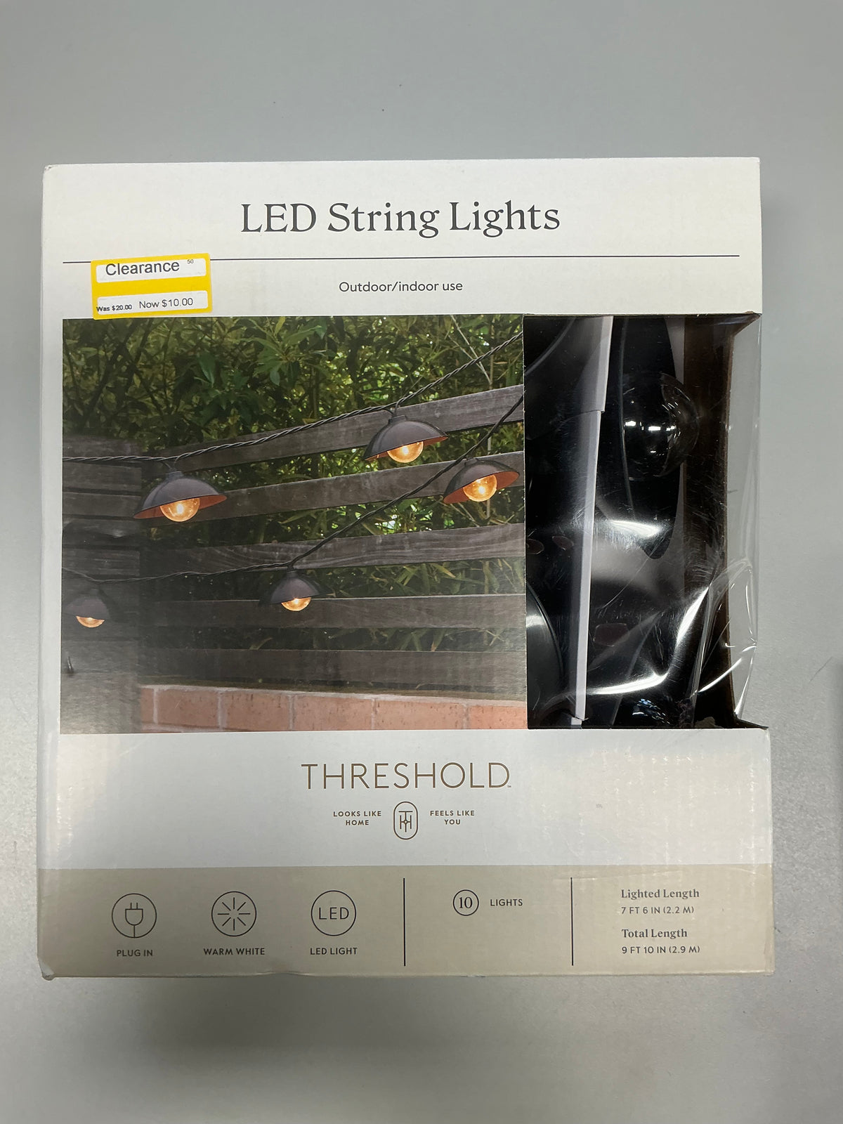 10ct LED Hood Outdoor Lantern String Lights - Threshold™ - Damaged Packaging