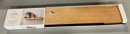 36" Floating Wood Shelf - Natural - Threshold™: Modern Storage, Open Shelving, Wall Mount, 33lb Capacity - Open Box (see pictures) - FOR PICKUP ONLY