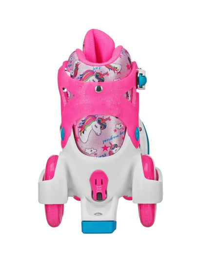 Roller Derby Sport Kids' Roller Skate - Unicorn Pink/White M: Adjustable Size, Padded Collar - Open Box