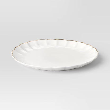 Serve Platter Scalloped Gold Rim - Threshold™ - FOR PICKUP ONLY
