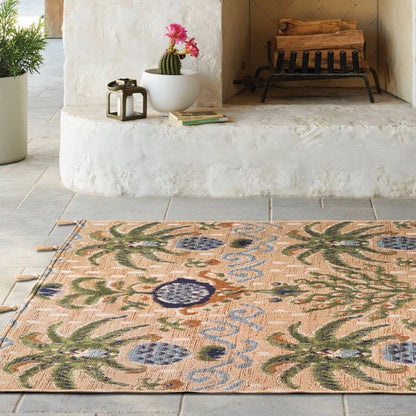 5'x7' Tropical Ikat Rectangular Woven Outdoor Area Rug - Out of Package - May Have Minor Cosmetic Flaws (see pictures) - FOR PICKUP ONLY