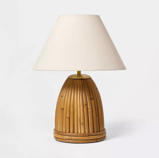 THRIFTY 70 - Woven Table Lamp - Threshold™ designed with Studio McGee - Out of Box - Damage from Shipping (see pictures) - FINAL SALE- NO RETURNS - AS IS- FOR PICKUP ONLY