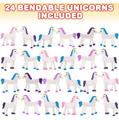Bendable Unicorns, Set of 24 Party Favors