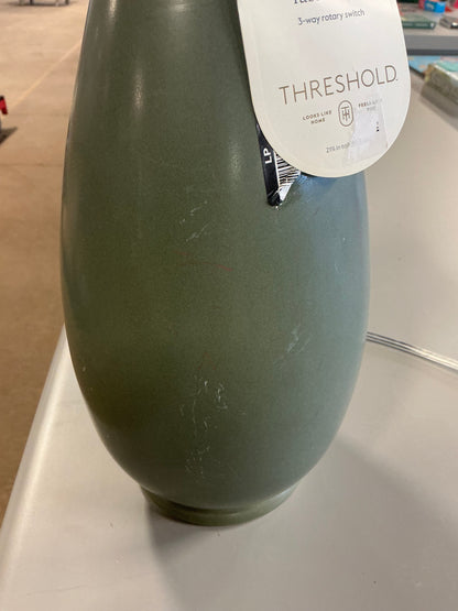 Wavy Shade Collection with Ceramic Base Table Lamp - Green - Threshold™ - MISSING SHADE (see pictures) - Minor Cosmetic Damage from Shipping
