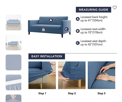 Thrifty 70 - No 918 Belmar Loveseat Slipcover - Blue (see measurements in pictures) - Used, Like New - AS IS - No Returns