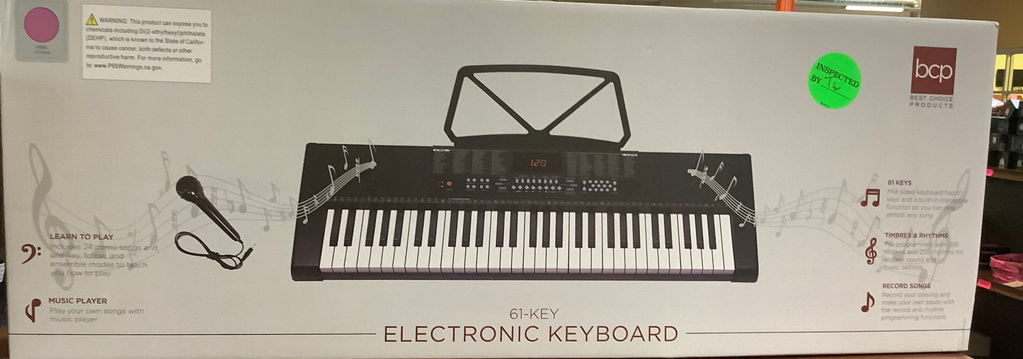 Best Choice Products 61-Key Beginners Electronic Keyboard Piano Set w/ LED, 3 Teaching Modes - Pink