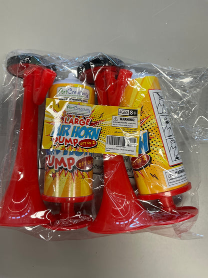 Air Horn Pump, Set of 2, 14" Noisemakers for Sporting Events, Parties, Celebrations