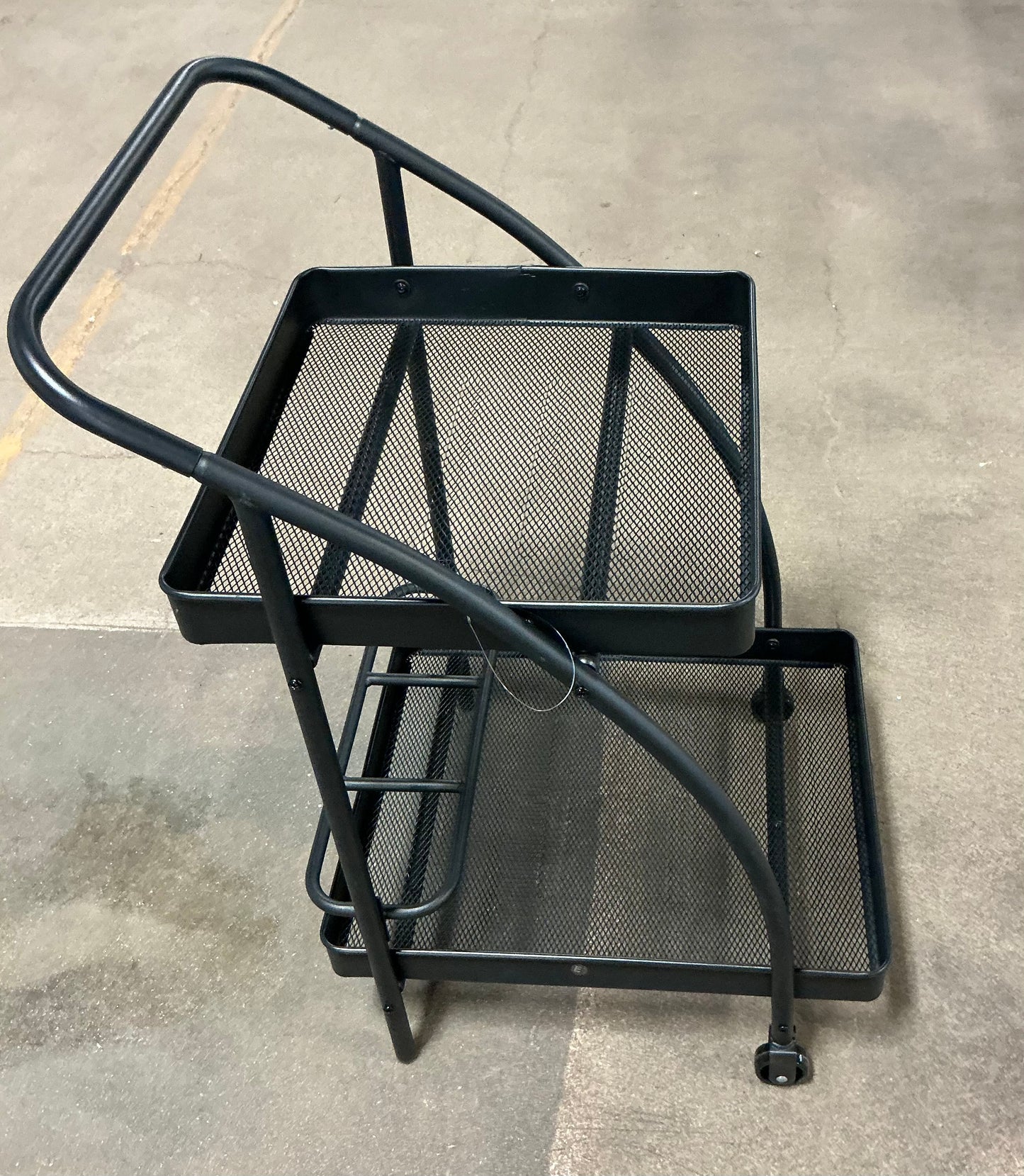 Metal Mesh Rolling Bar Outdoor Serving Cart - Black - Out of Box - FOR PICKUP ONLY