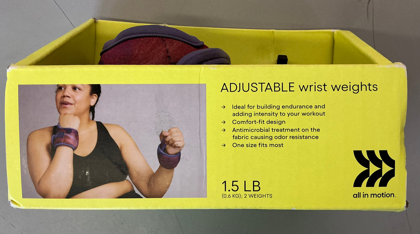 Wrist Weights Anti-microbial 1.5lbs (MISSING 1 WEIGHT, see pictures) - Open Box