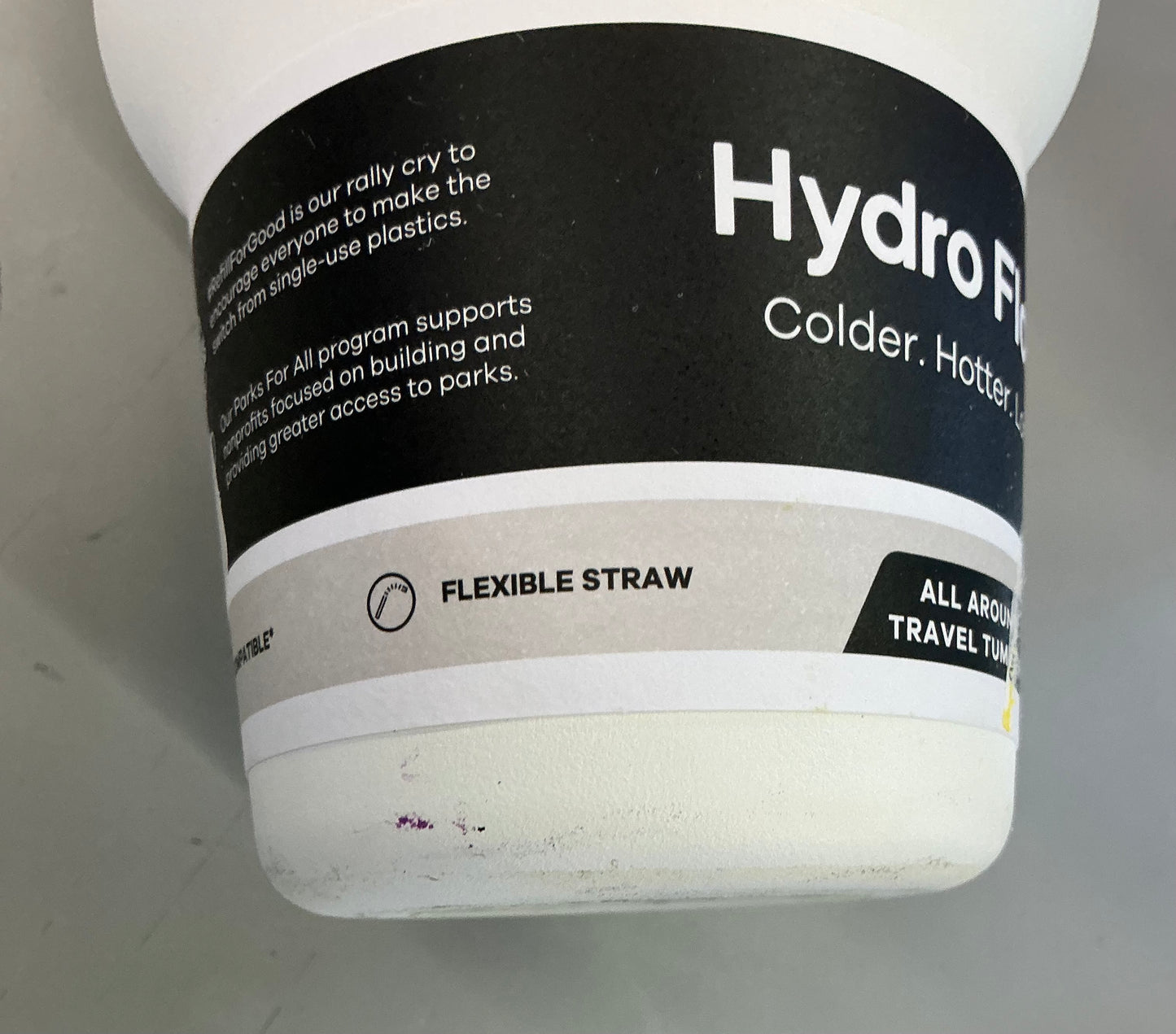 Hydro Flask 32 oz all around travel tumbler stainless steel - Minor Cosmetic Damage - MISSING STRAW (see pictures)