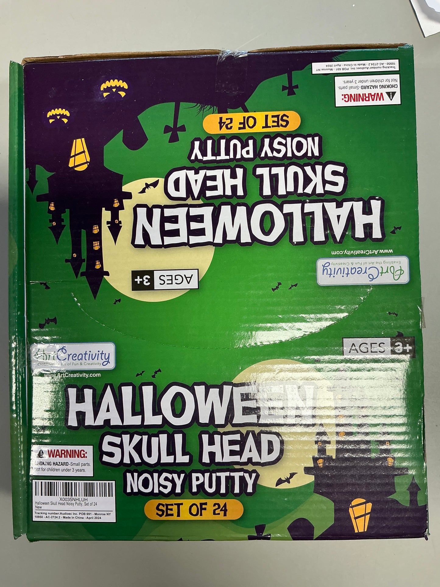 Skull Head Noisy Putty Halloween Toys, Set of 24