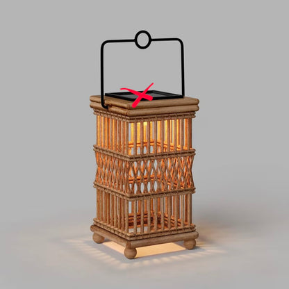 Open Weave Battery/Solar LED Small Outdoor Lantern Beige - Threshold™ - MISSING LED SOLAR LAMP (see pictures) - May Have Minor Shipping Damage