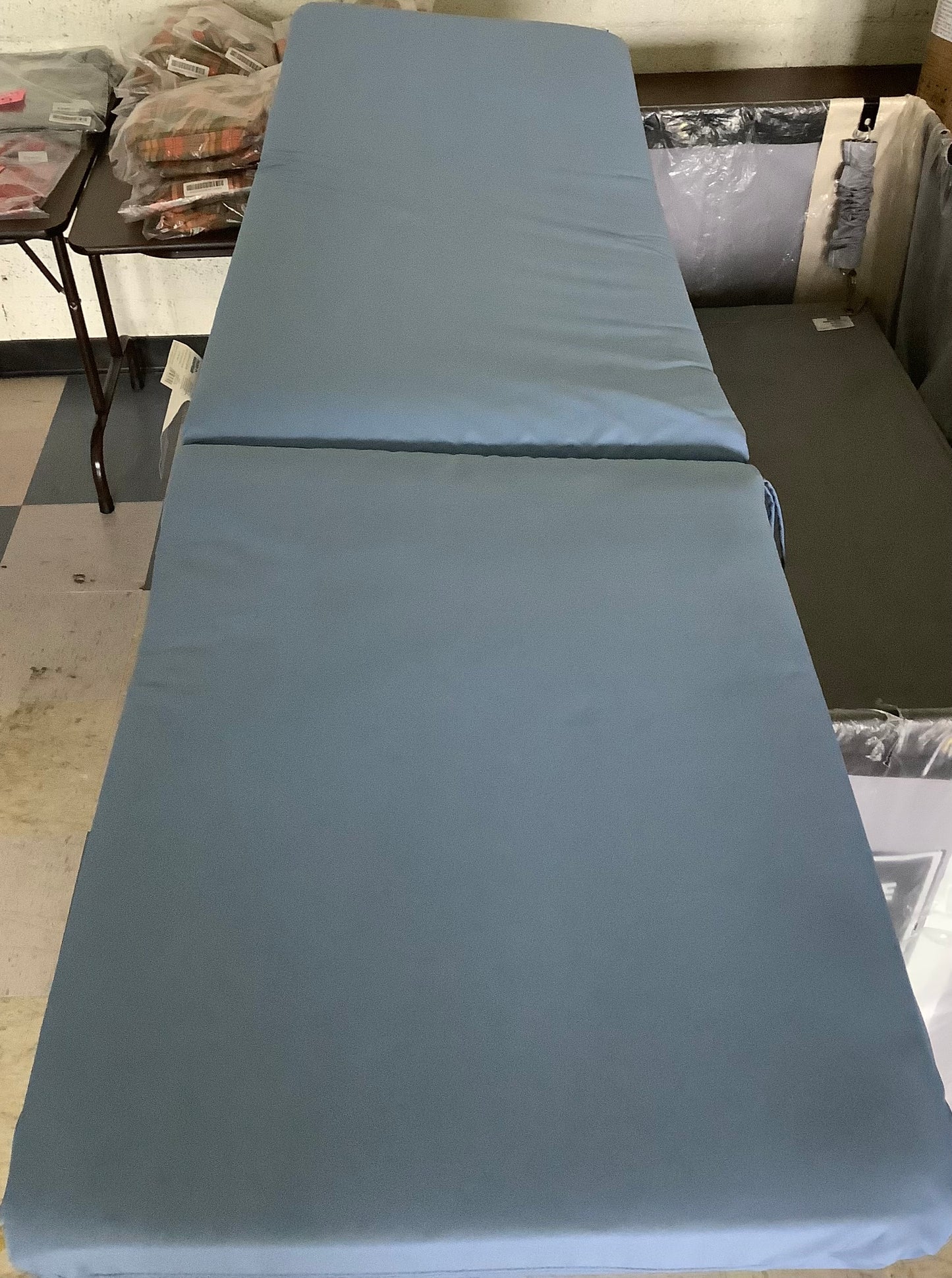78"x22" Outdoor Chaise Lounge Cushion Quilted Blue