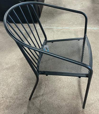 Wire Back Outdoor Patio Dining Stacking Chair - Black - Out of Box - FOR PICKUP ONLY