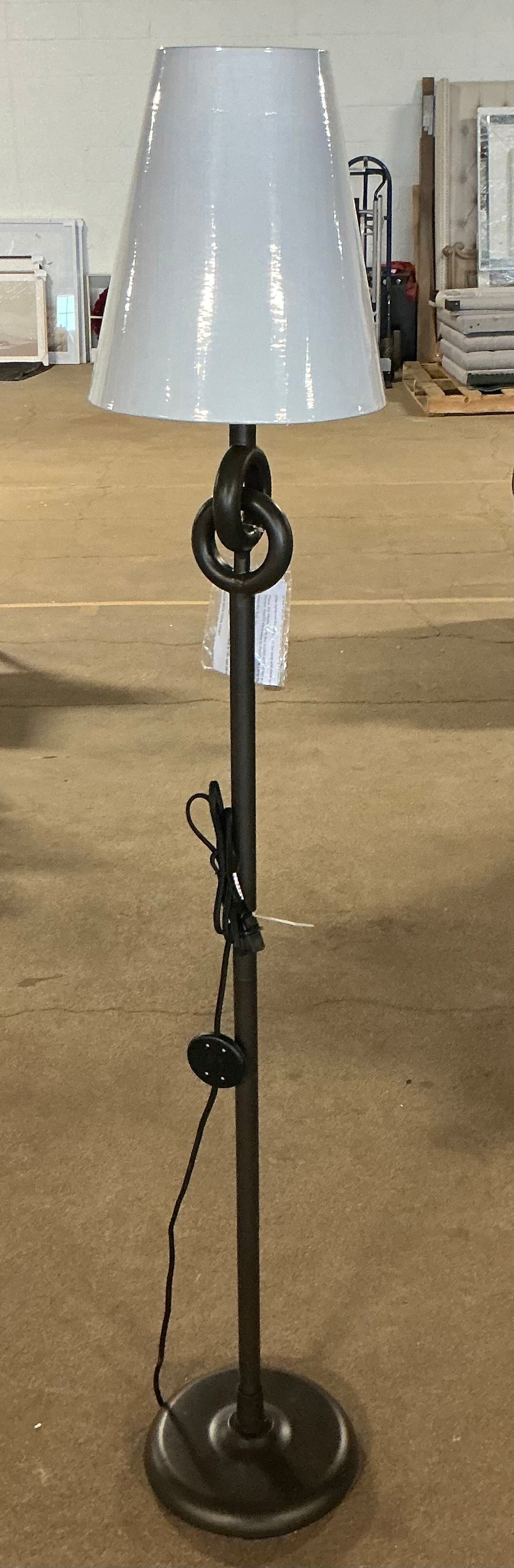 Metal Ring Floor Lamp - Back - Out of Box - Minor Cosmetic Damage (see pictures)