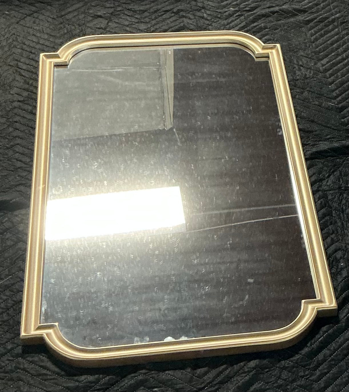 Golden wave wood wall mirror - Gold - Minor cosmetic damage